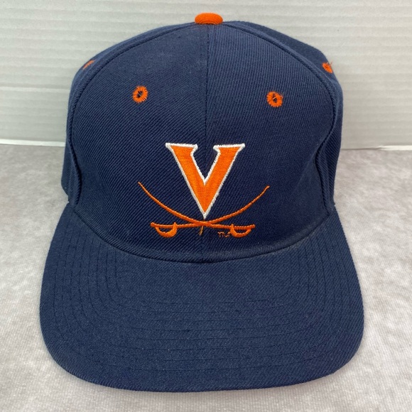 Vintage Virginia Cavaliers Hat 7 1/4 Navy Zephyr Retro Logo College Fitted Cap - Picture 2 of 11